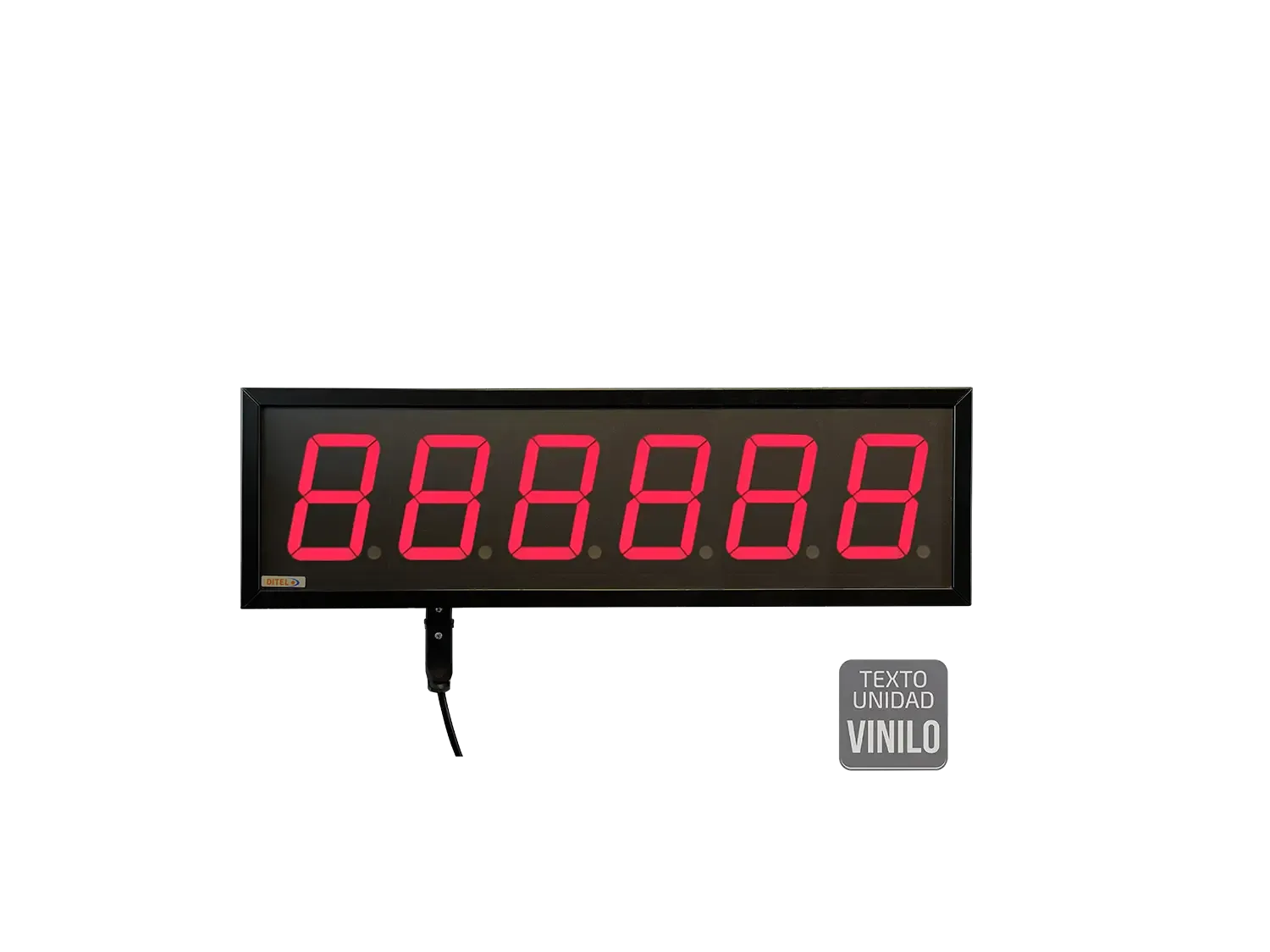 Visualizador Numerico 100mm, 6 digitos, Serie, Ethernet, Wifi +2R, Texto Vinilo